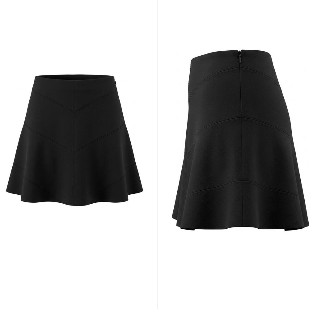 Loft Outlet Black A-Line Flared Mini Skirt Solid Women Size 00P